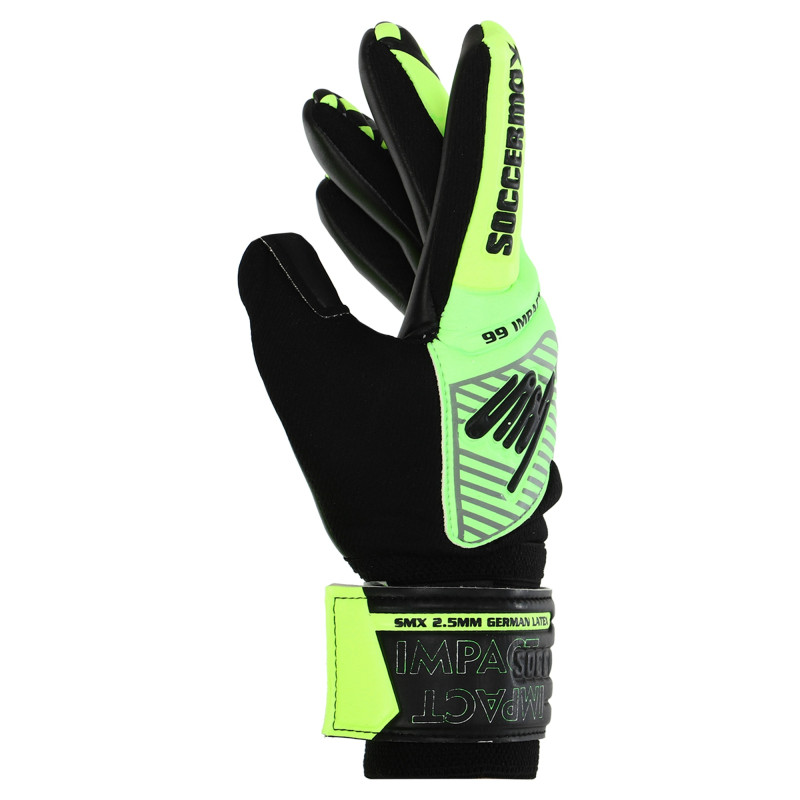 Рукавиці воротарські професійні із захистом пальців SOCCERMAX GK-4317 розмір 7-11 Блакитний-салатовий
