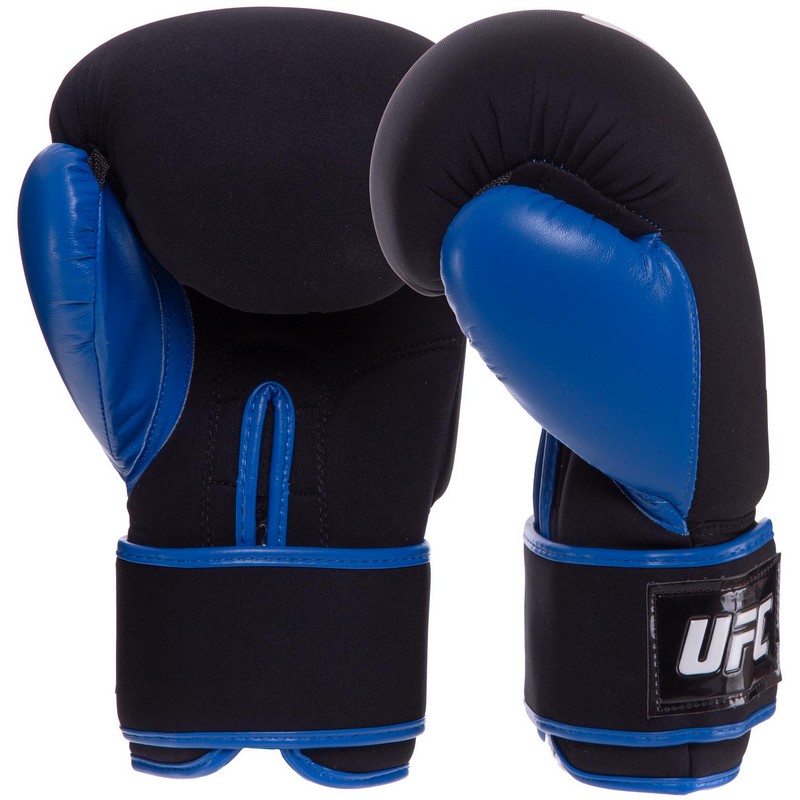 Рукавиці боксерські на липучці неопренові UFC PRO Washable UHK-75015 S-M синій