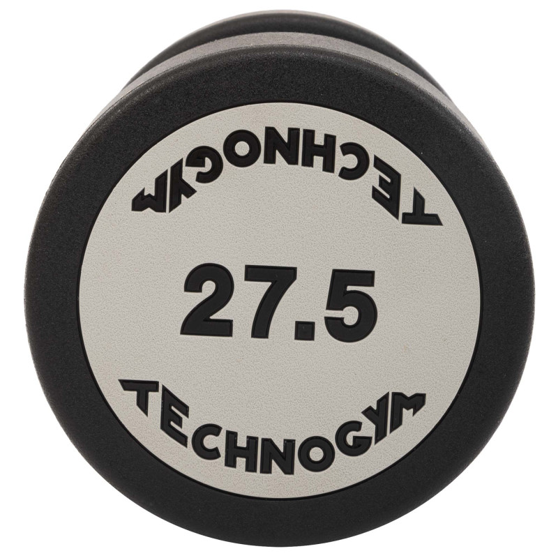 Гантель цільна професійна з поліуретановим покриттям TECHNOGYM TG-1834-27_5 1шт 27,5кг чорний-сірий