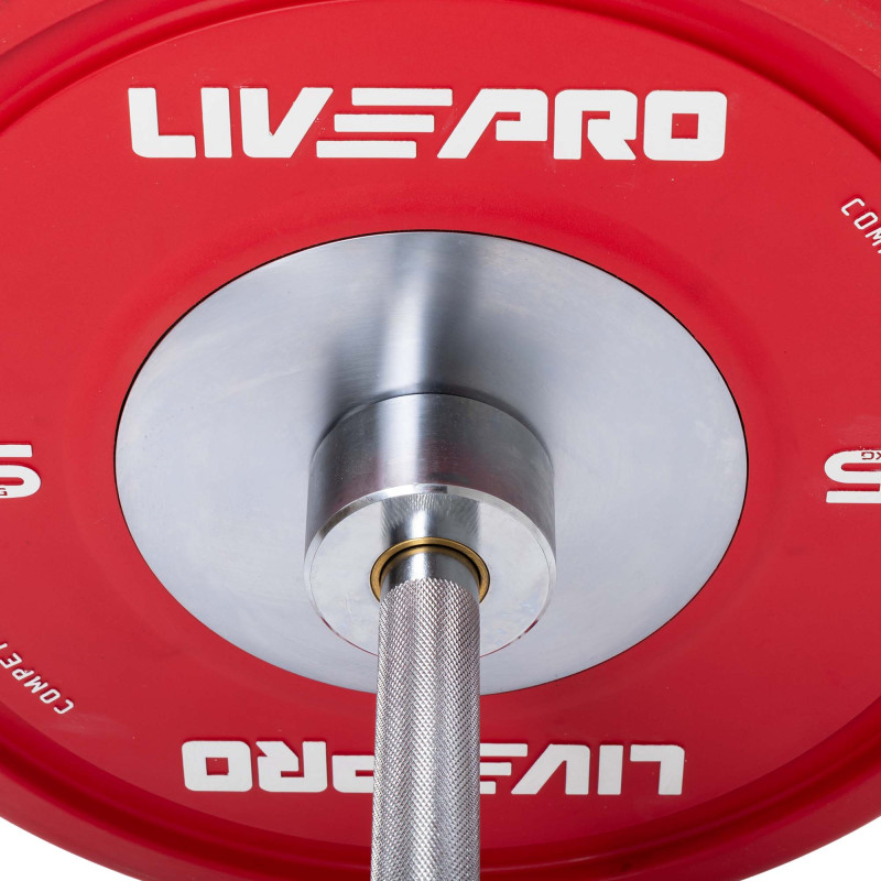Бамперні диски гумові Bumper Plates LiveUp LP8335-25 ø50.5мм 25кг червоний