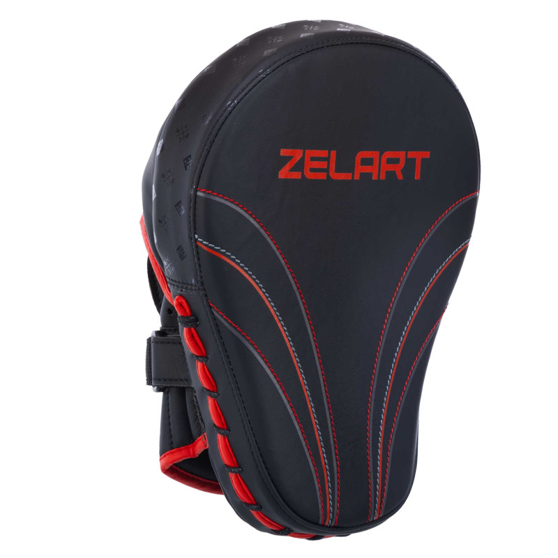 Лапа боксерська вигнута тренувальна композитна шкіра ZELART BO-3875 19x5x26см 2штуки