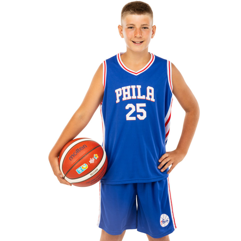 Форма баскетбольна дитяча NBA клуб Philadelphia 76ers 25 BA-0927 S-2XL Білий-синій