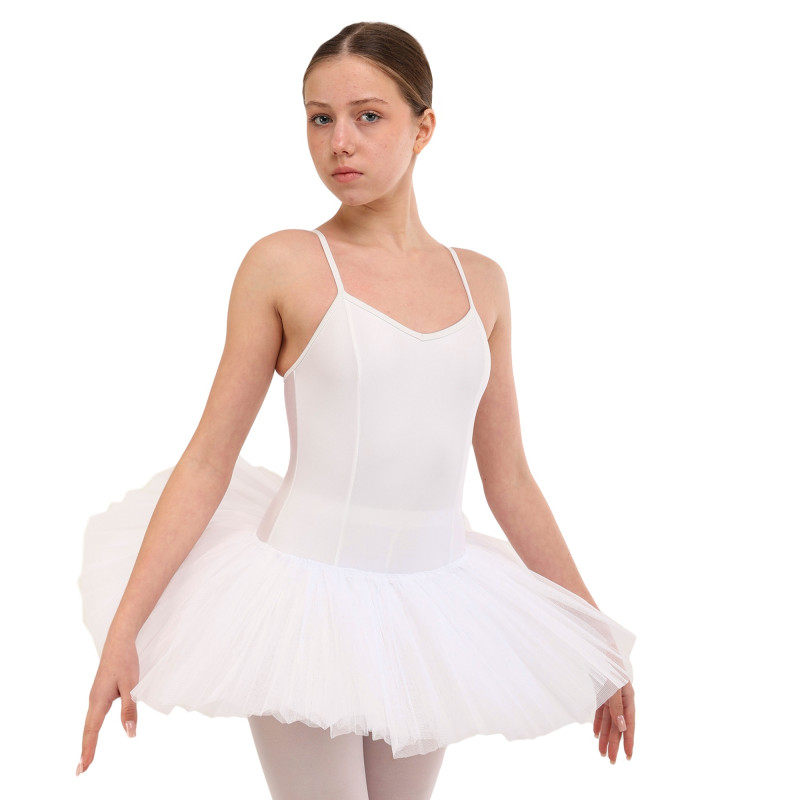 Купальник балетний з пачкою Zelart CO-9027 XS-XL Червоний